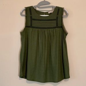 S Ann Taylor Loft Sleeveless w/ Lace Embellishment